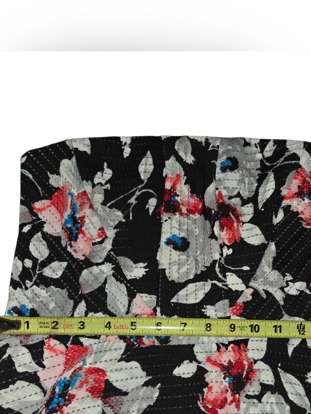 Strapless Black Floral Fit & Flare Dress - Picture 4 of 10